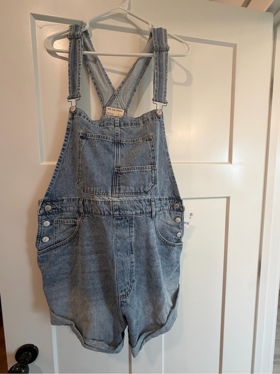 Free People Pants - Free People Light Blue Denim Short Overalls